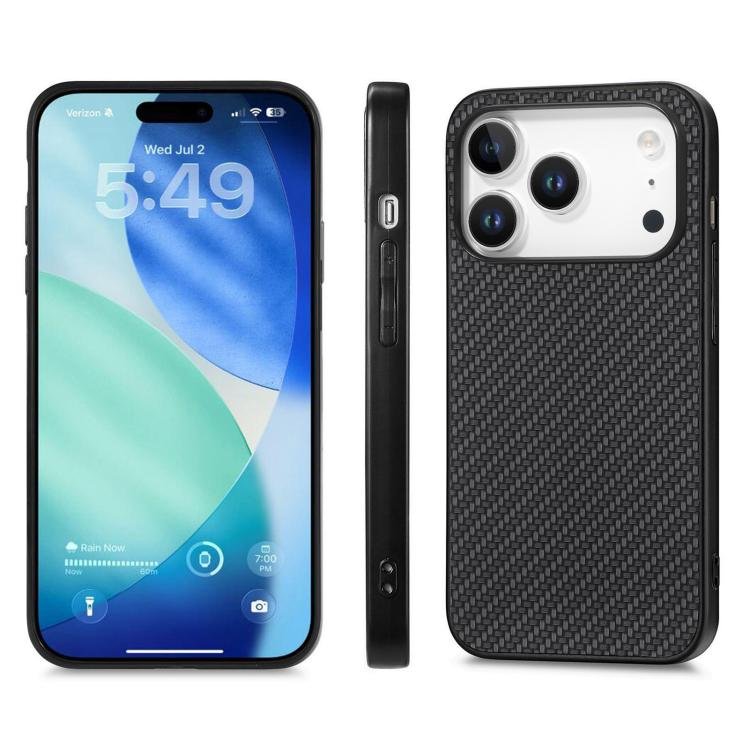 Carbon Fiber Texture Leather Back Phone Case, For iPhone 17 Pro Max, For iPhone 17 Pro, For iPhone Air, For iPhone 15 Pro Max, For iPhone 15 Pro, For iPhone 15 Plus, For iPhone 15, For iPhone 14 Plus, For iPhone 14 Pro - Image 3