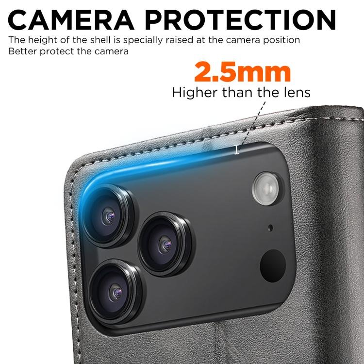 Suteni Calf Texture Horizontal Flip Leather Phone Case, For iPhone 17 Pro Max, For iPhone 17 Pro, For iPhone 17, For iPhone Air, For iPhone 16e, For iPhone 16 Pro Max, For iPhone 16 Pro, For iPhone 16 Plus, For iPhone 16, For iPhone 15 Pro Max... - Image 4