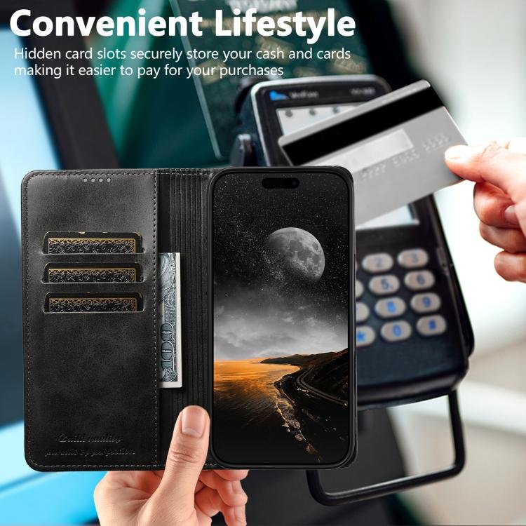 Suteni Calf Texture Horizontal Flip Leather Phone Case, For iPhone 17 Pro Max, For iPhone 17 Pro, For iPhone 17, For iPhone Air, For iPhone 16e, For iPhone 16 Pro Max, For iPhone 16 Pro, For iPhone 16 Plus, For iPhone 16, For iPhone 15 Pro Max... - Image 6